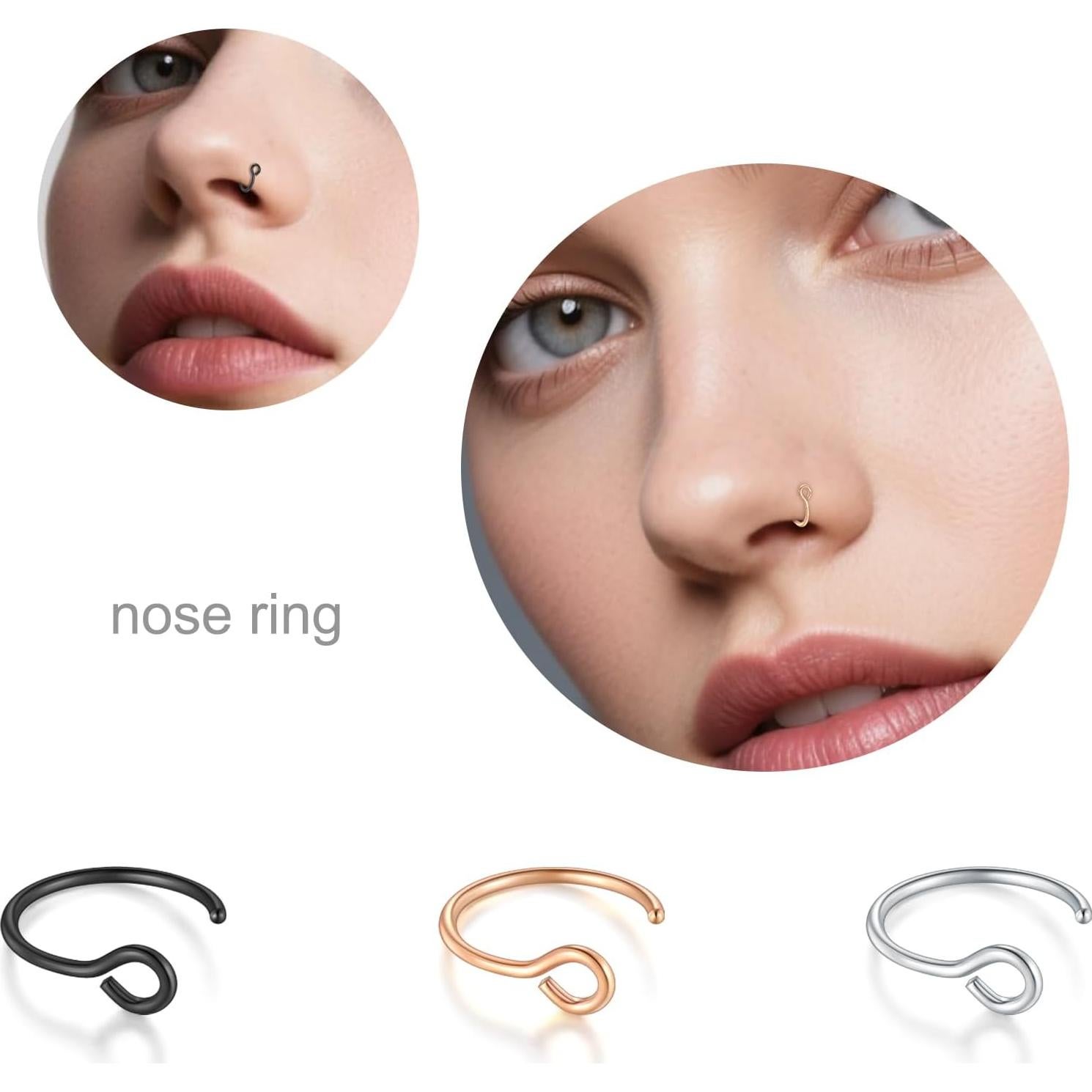 Anillos Falsos de Piercing D.Bella 20G 8mm Acero Inoxidable