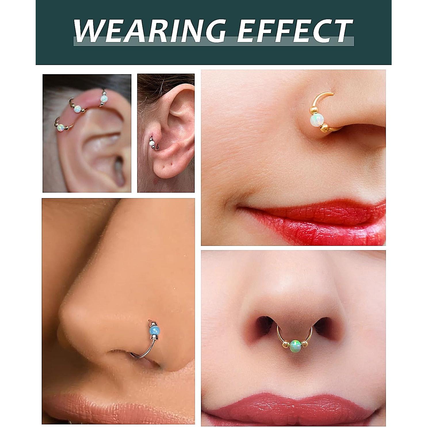 Juego de 4 Aros de Nariz Acero Inoxidable Hipoalergénicos 18G