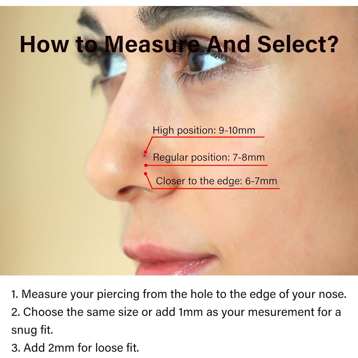 Aro de Nariz Doble Oro 14K 20g 8mm Hipoalergénico