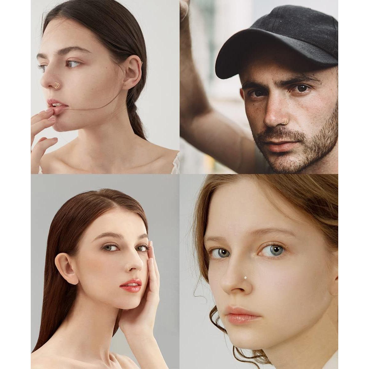 Set de 24 Anillos de Nariz Vegolita 22G Acero Inoxidable