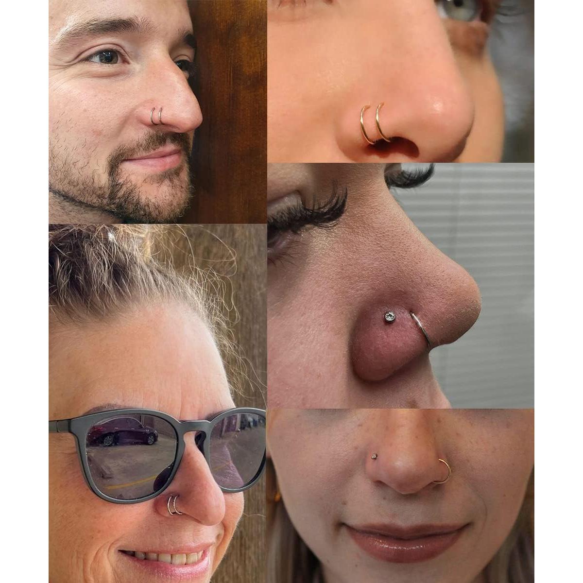 Set de 24 Anillos de Nariz Vegolita 22G Acero Inoxidable