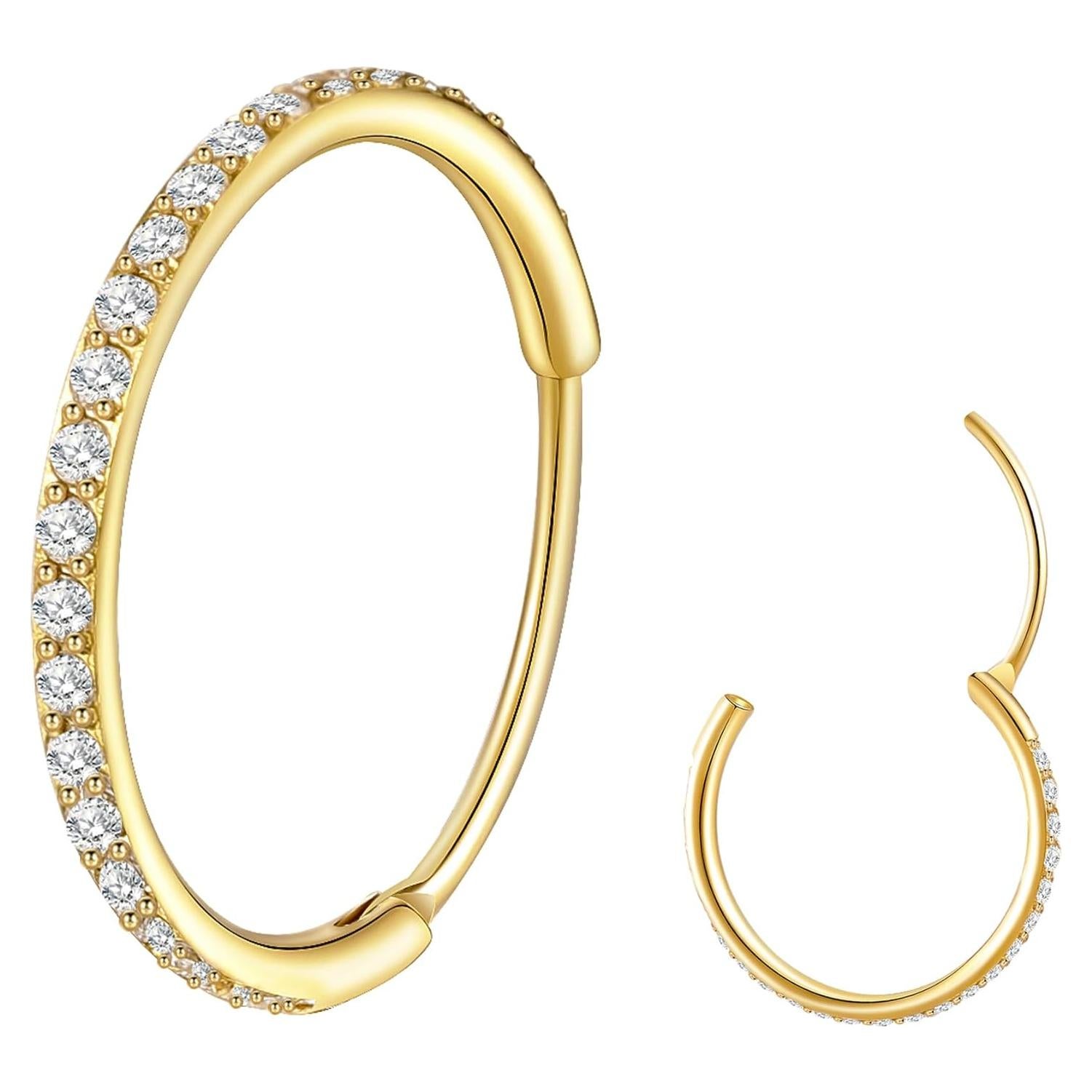 Aro de Nariz 20G Acero Quirúrgico Hipoalergénico Oro 8mm