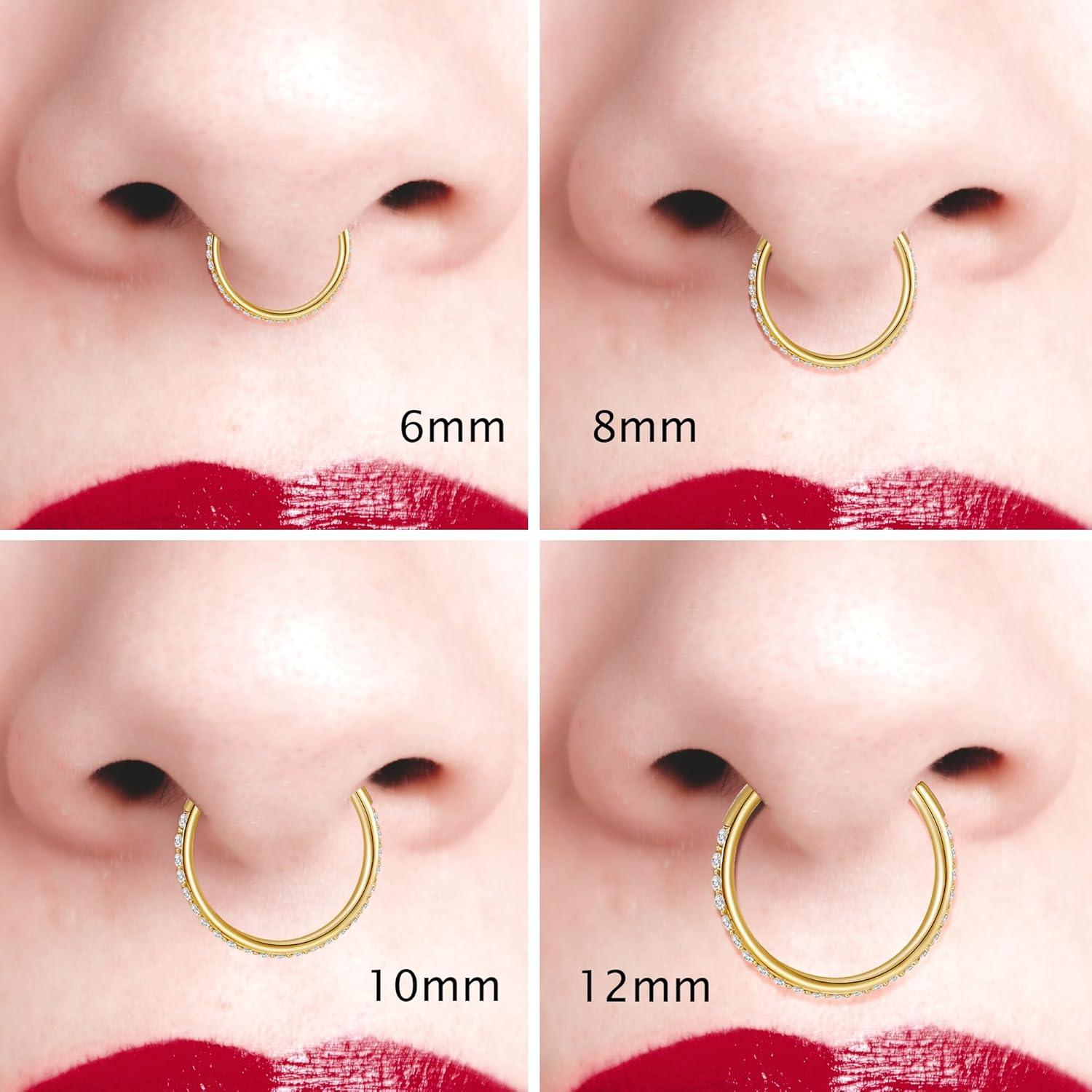 Aro de Nariz 20G Acero Quirúrgico Hipoalergénico Oro 8mm