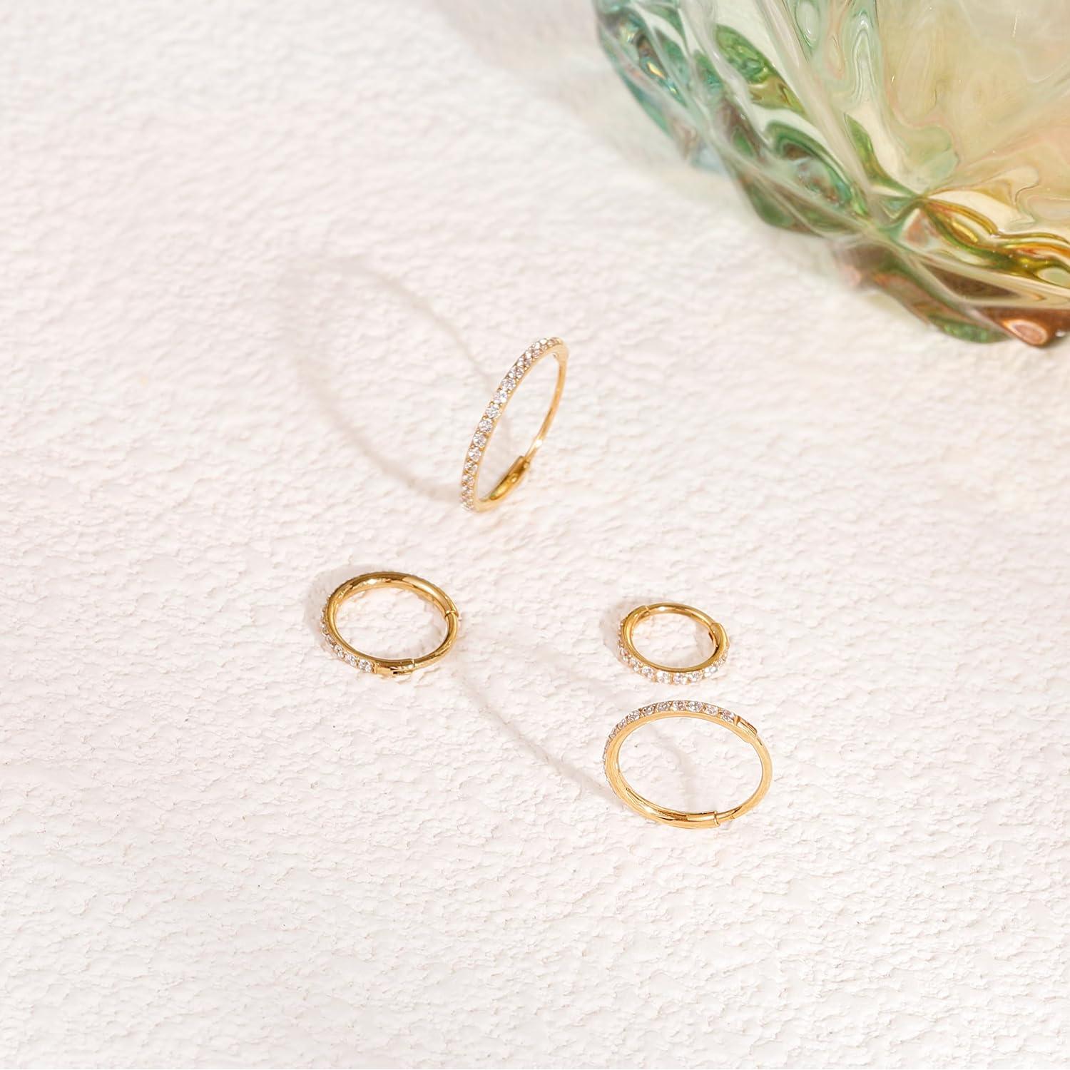 Aro de Nariz 20G Acero Quirúrgico Hipoalergénico Oro 8mm