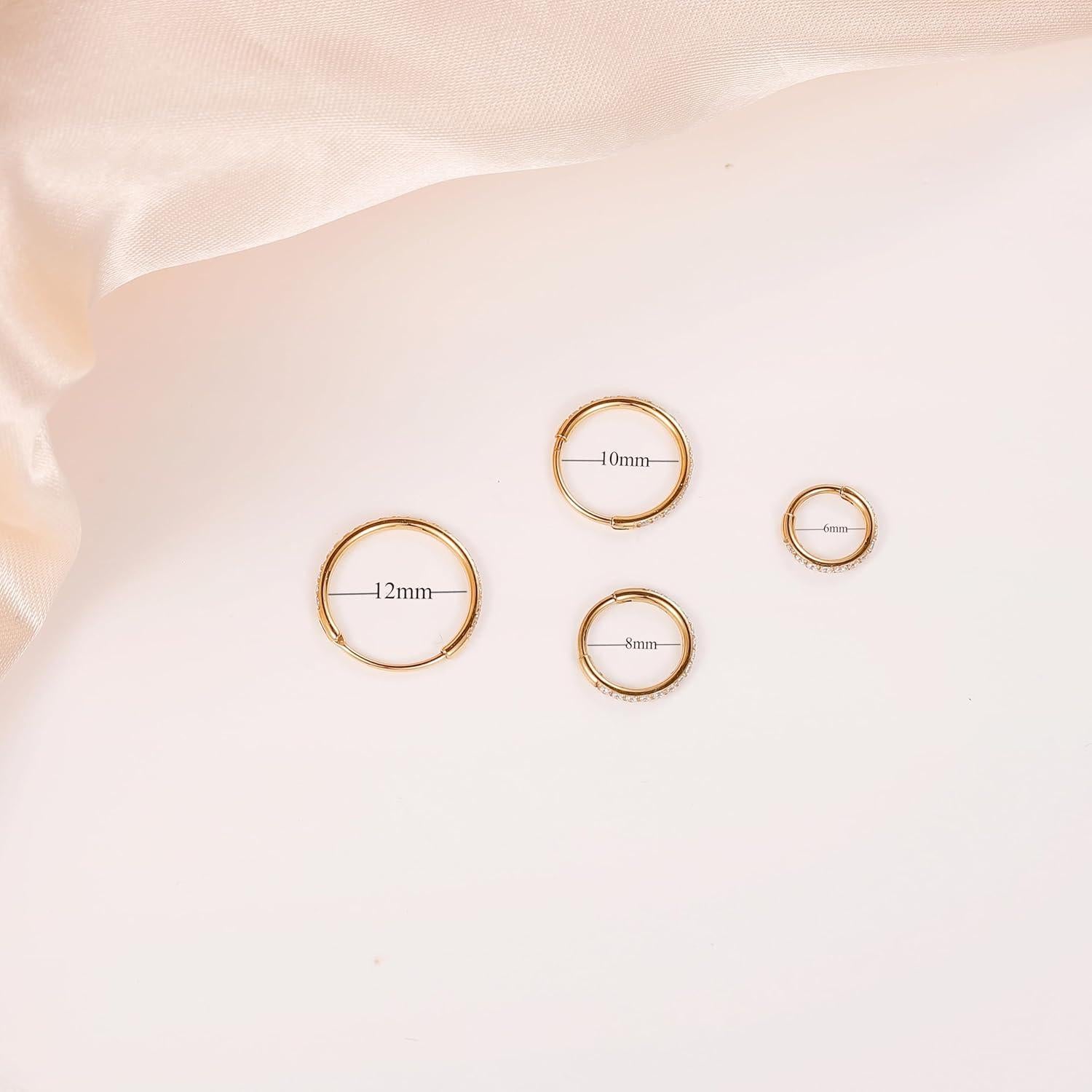 Aro de Nariz 20G Acero Quirúrgico Hipoalergénico Oro 8mm