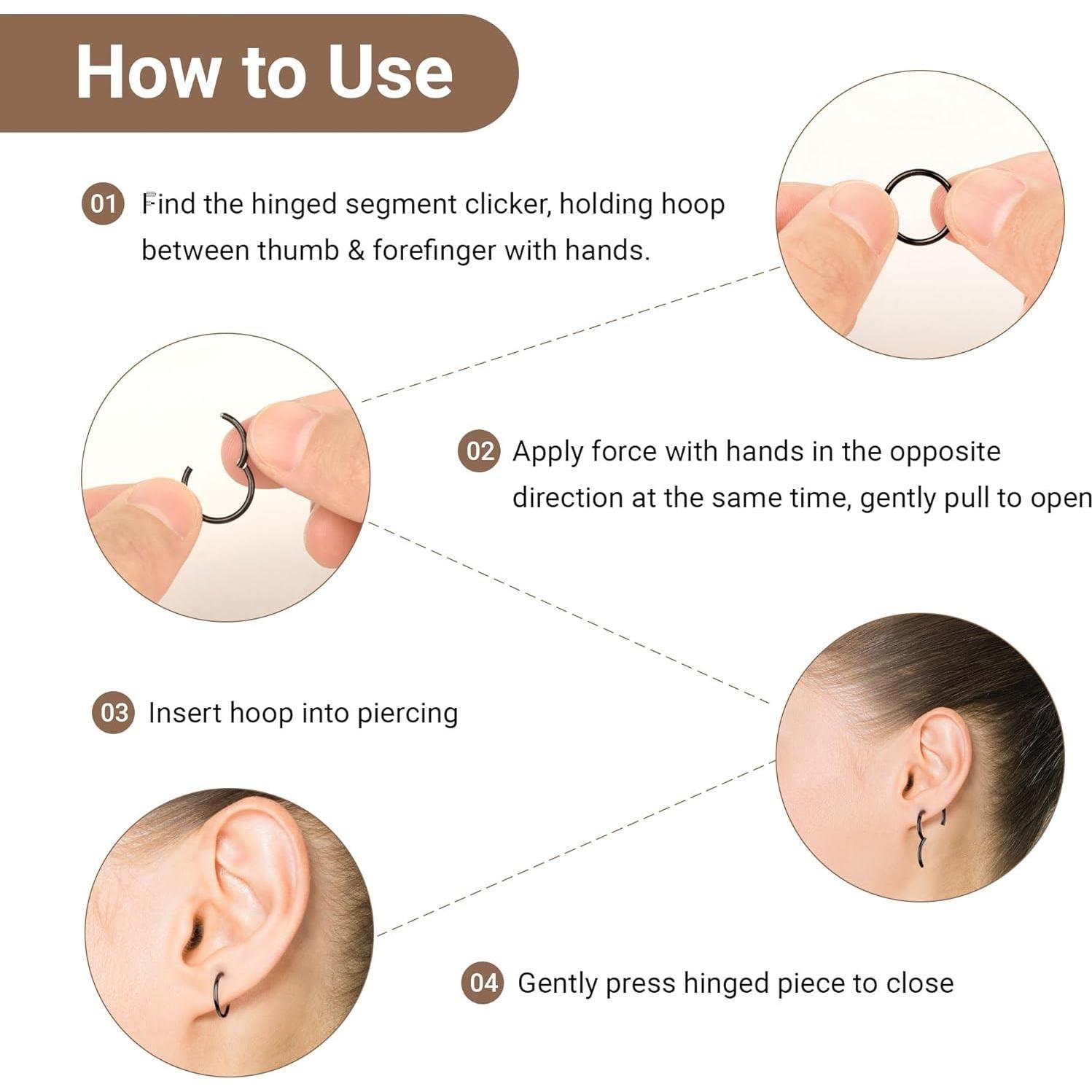 Aros de Septum 16G LEE&RO Acero Inoxidable 6-10mm