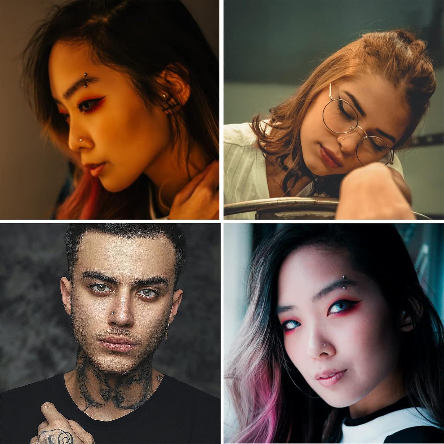 Juego de Anillos de Nariz Hipoalergénicos Acero Inoxidable 120pcs