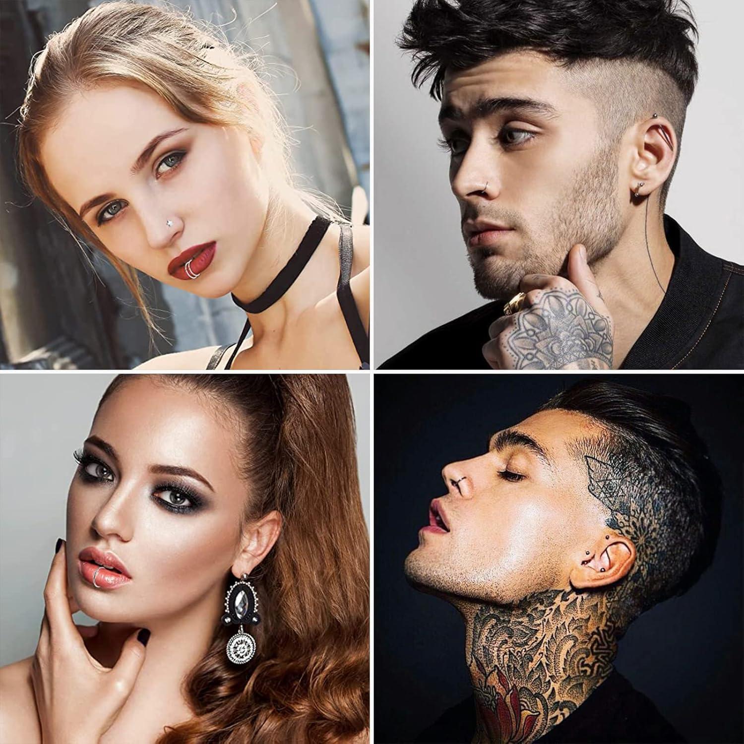 Juego de Anillos de Nariz Hipoalergénicos Acero Inoxidable 120pcs