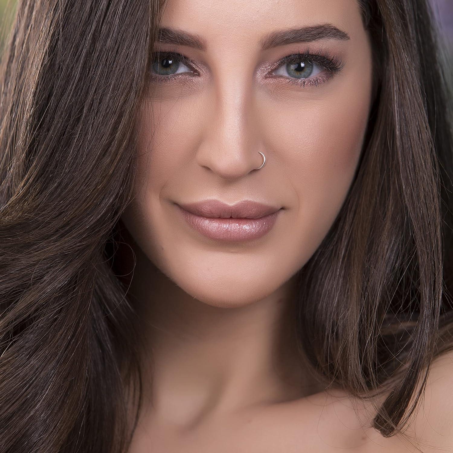 Anillo de Nariz de Plata de Ley 925 Hecho a Mano 7mm