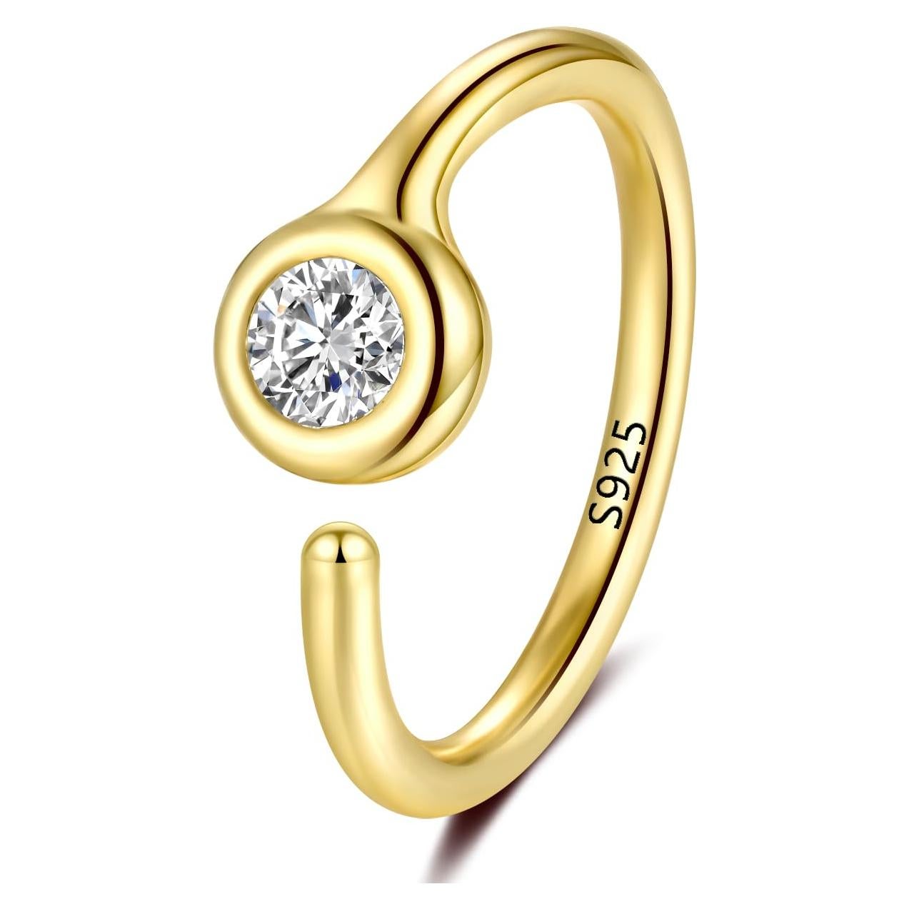 Aro de Nariz Dorado LUCKYJEWUS 8mm 20G Plata Esterlina 925