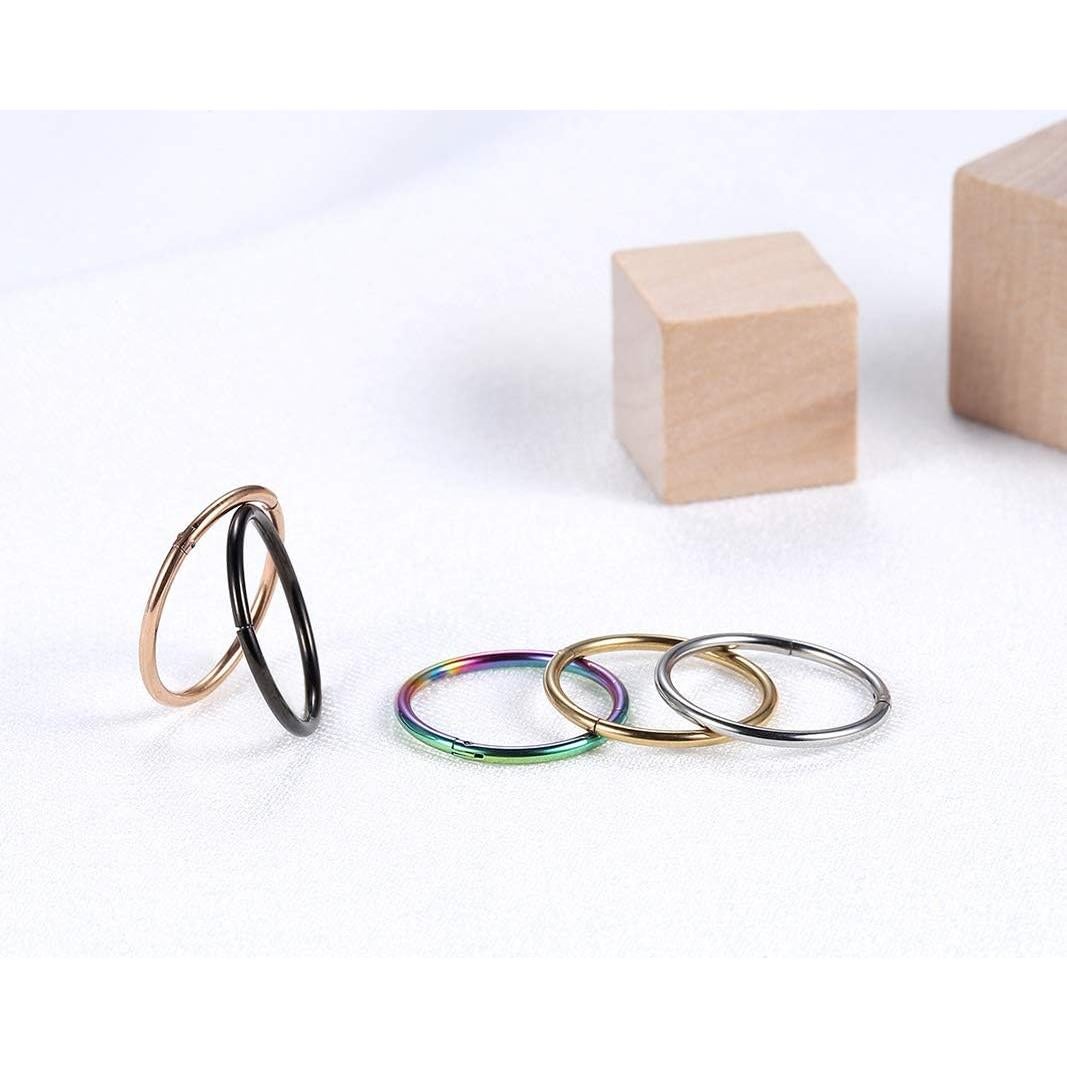 Lantine Set 5 Aros Nasales Acero Quirúrgico 18G 8mm Mujeres