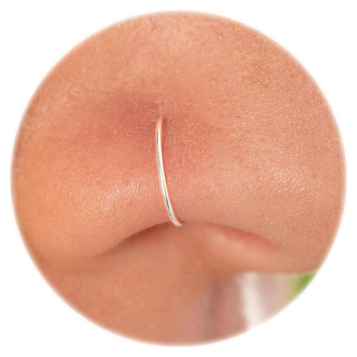 Anillo de Nariz de Plata Esterlina 925 Hecho a Mano 7mm