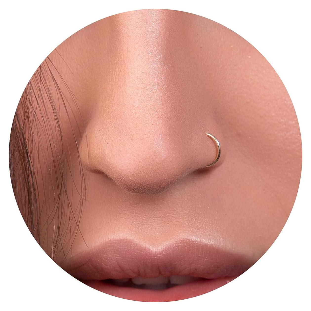 Aro de Nariz Dorado 7mm 20G - Jolliz Joyería de Oro 14K