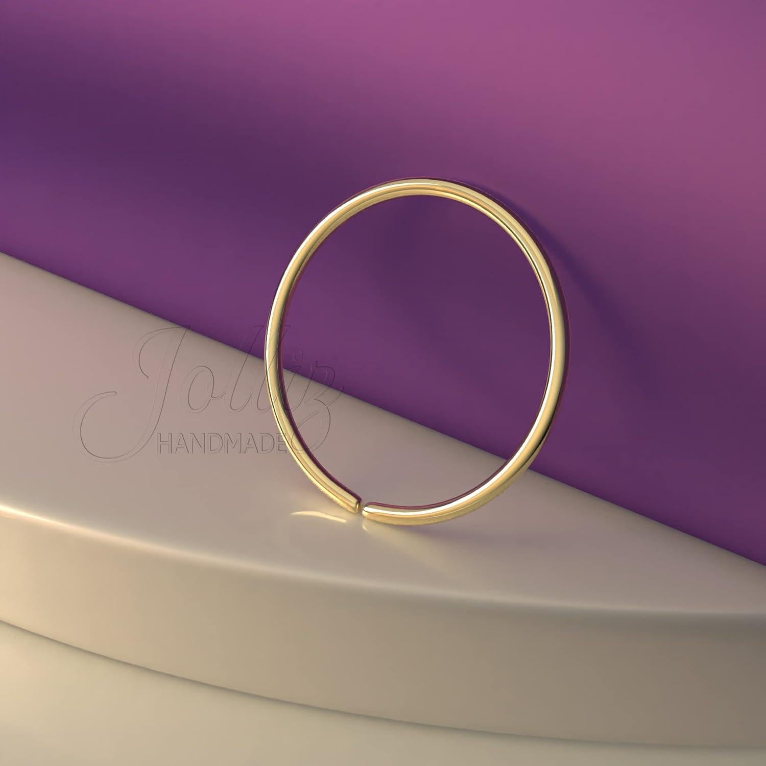 Aro de Nariz Dorado 7mm 20G - Jolliz Joyería de Oro 14K