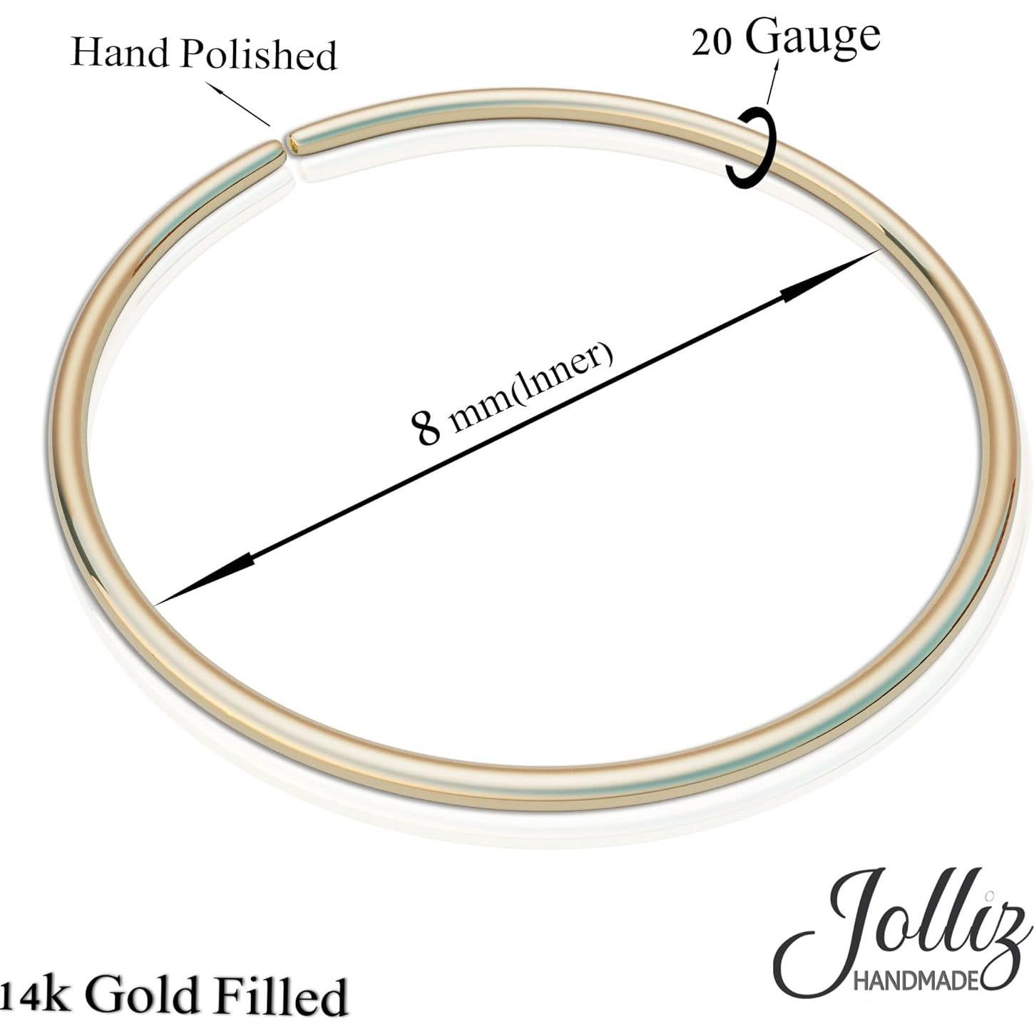 Aro de Nariz Dorado 7mm 20G - Jolliz Joyería de Oro 14K