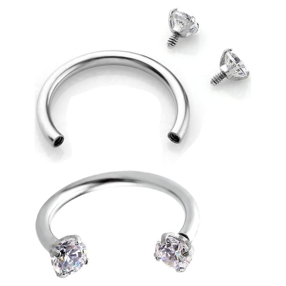 PiercingJ Anillo de Captura 16G Acero Inoxidable 2pcs