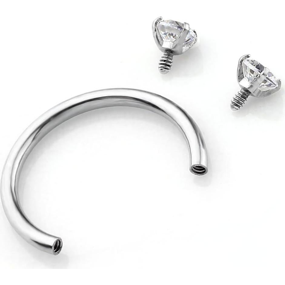 PiercingJ Anillo de Captura 16G Acero Inoxidable 2pcs