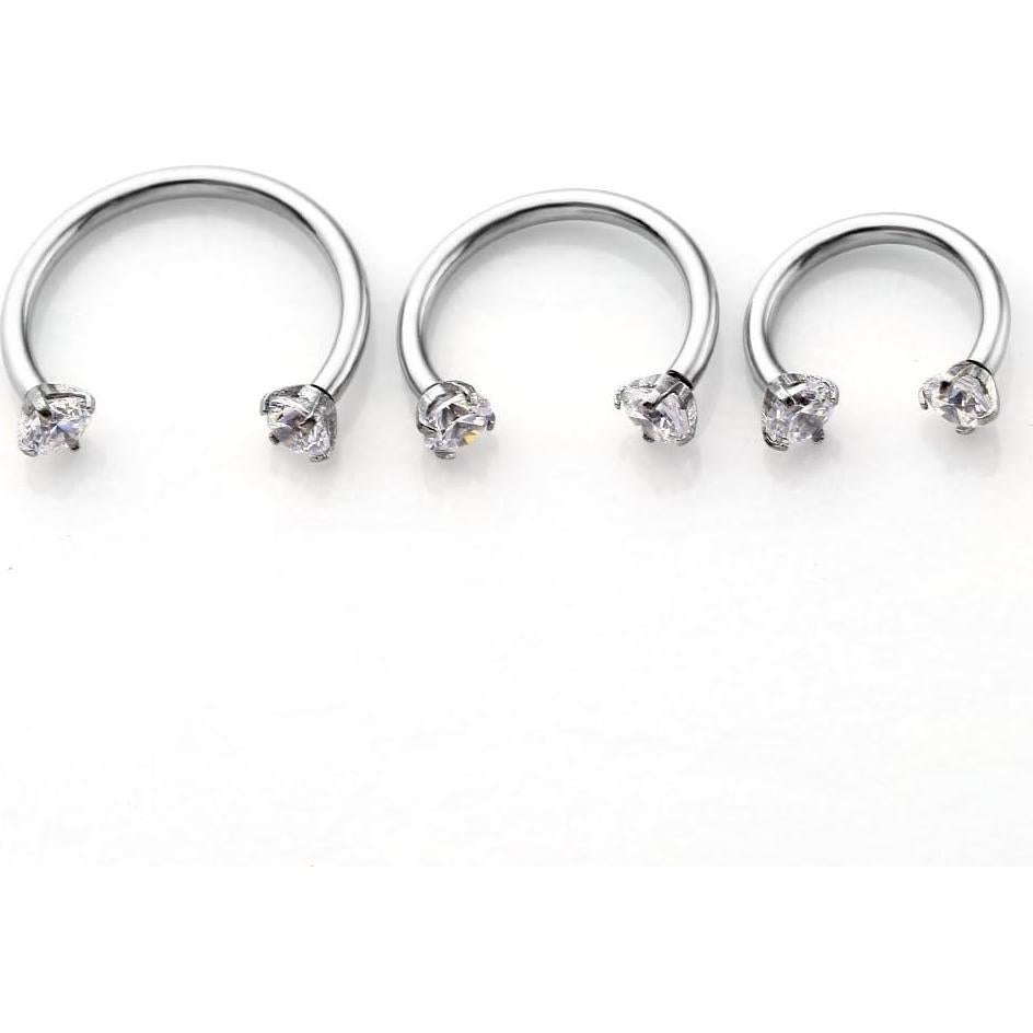 PiercingJ Anillo de Captura 16G Acero Inoxidable 2pcs