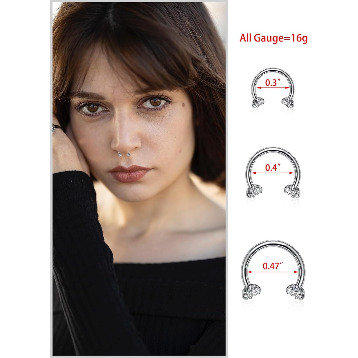 PiercingJ Anillo de Captura 16G Acero Inoxidable 2pcs