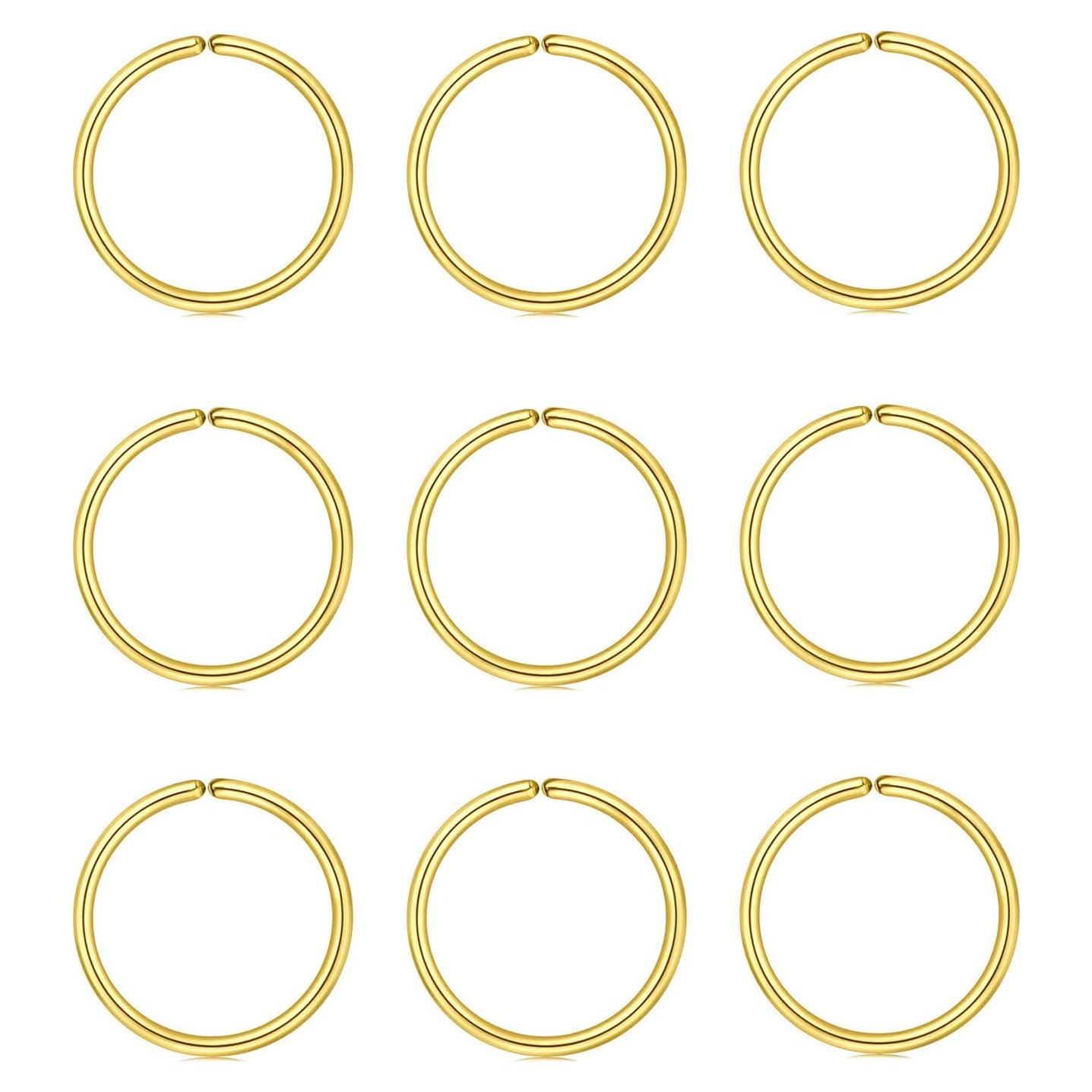 Aros Nasales Hipoalergénicos MODRSA Acero Quirúrgico 8mm 22g