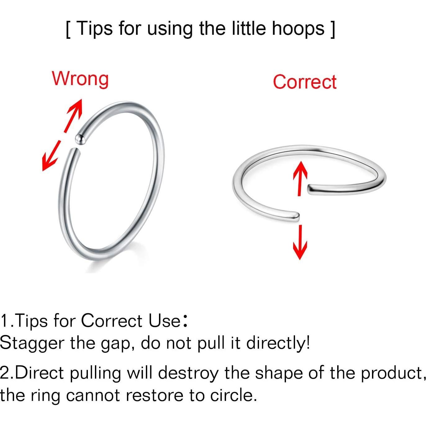 Aros Nasales Hipoalergénicos MODRSA Acero Quirúrgico 8mm 22g