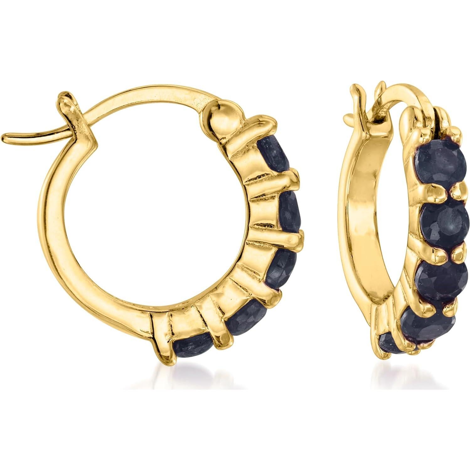 Pendientes de aro huggie Ross-Simons 3 pares piedras preciosas