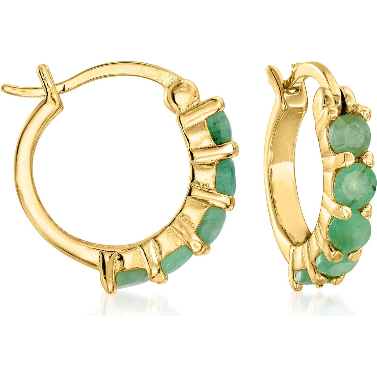 Pendientes de aro huggie Ross-Simons 3 pares piedras preciosas