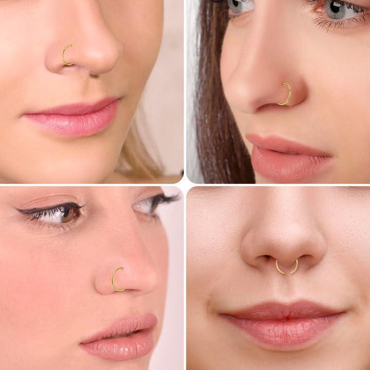 21 Aros de Nariz Acero Quirúrgico Jagosen 6-12mm 18G/20G