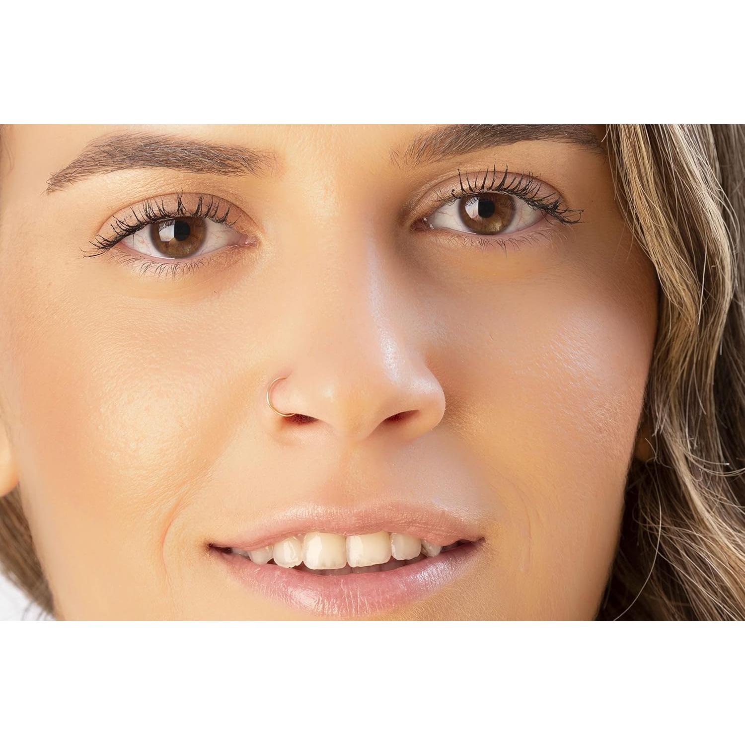 Aro Nasal de Oro 14k 7mm para Mujeres - Joyería Hecha a Mano