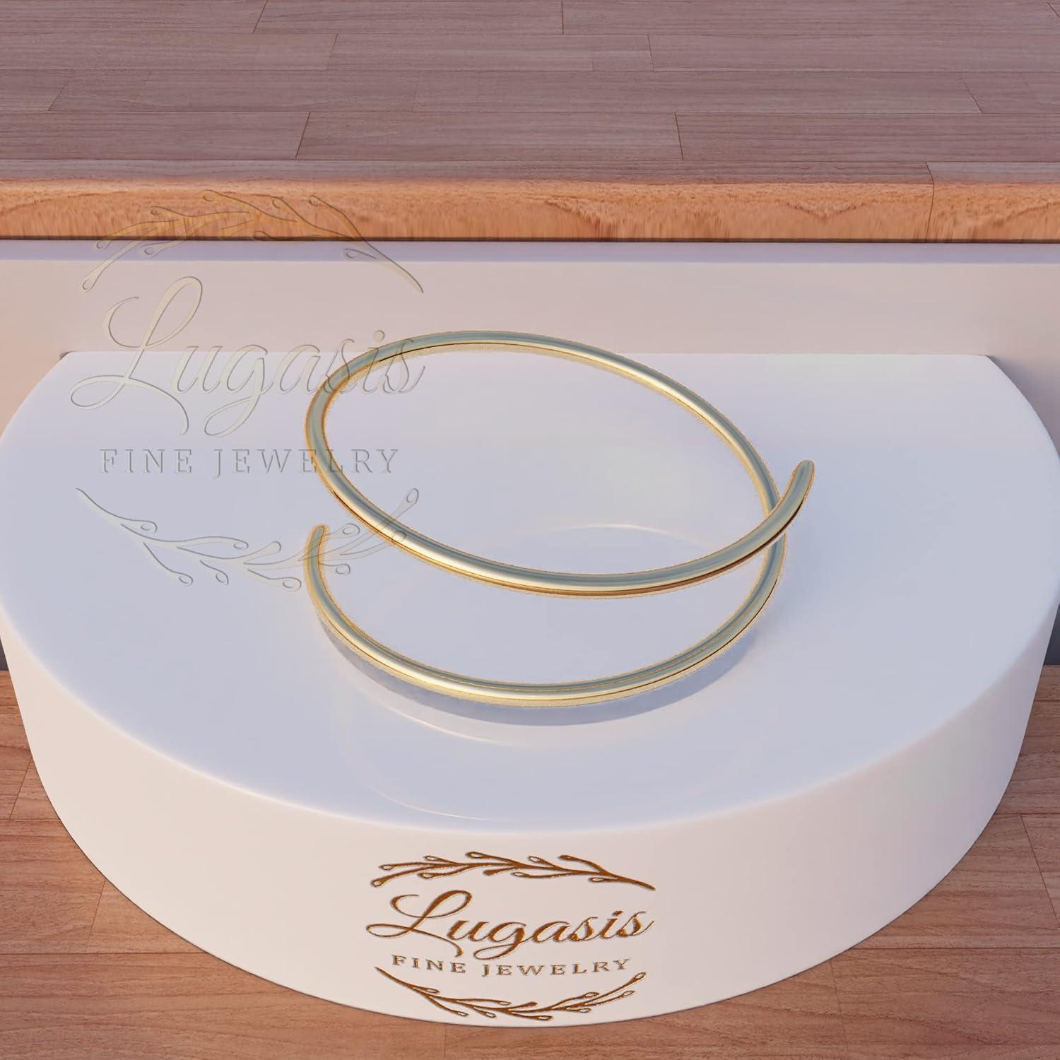 Aro de Nariz Espiral Dorado 14k Hipoalergénico 7mm