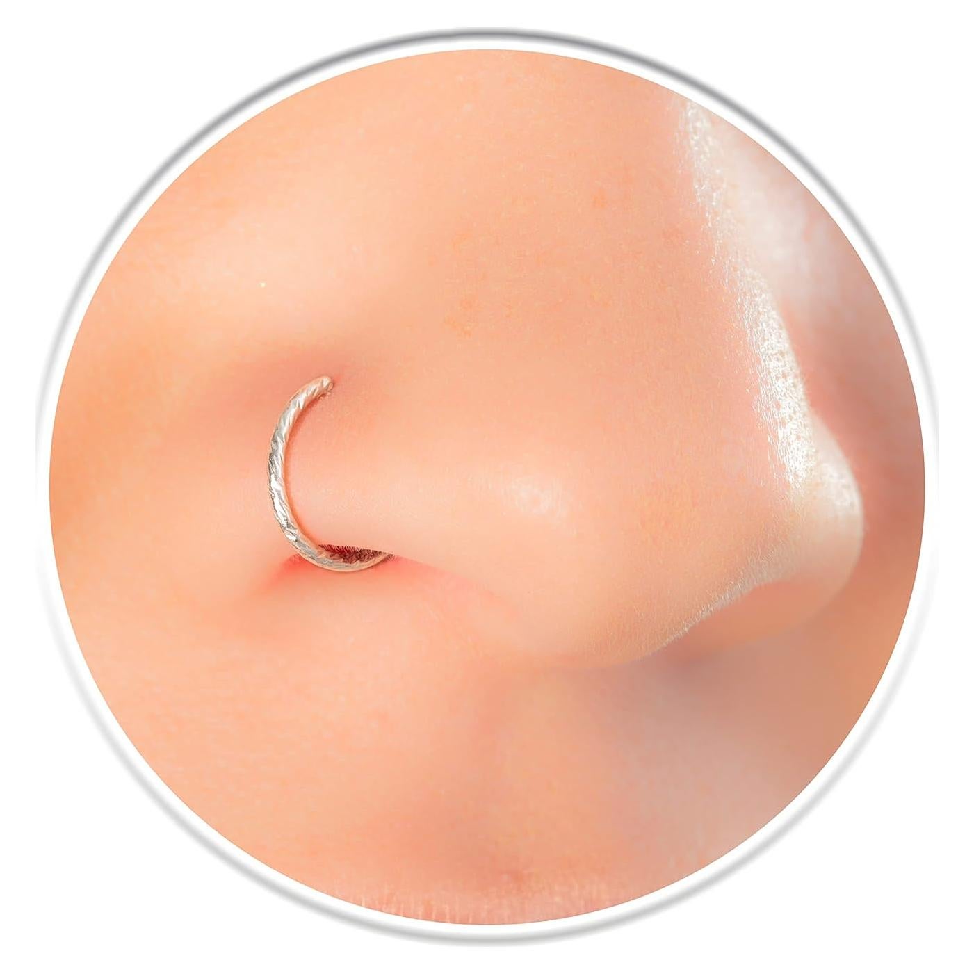 Anillo de Nariz de Plata Esterlina 925 7mm 20G - Joyería Hecha a Mano