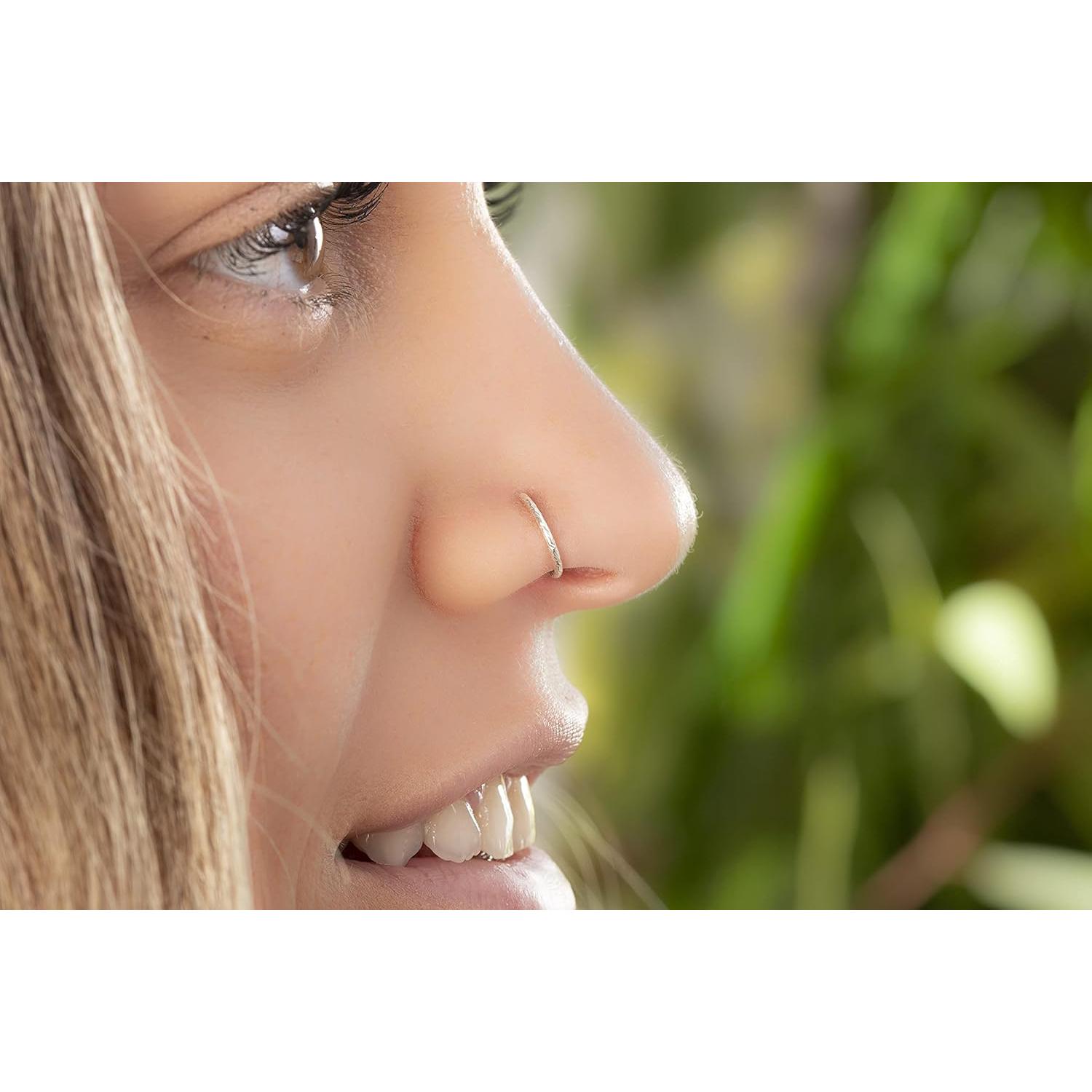 Anillo de Nariz de Plata Esterlina 925 7mm 20G - Joyería Hecha a Mano
