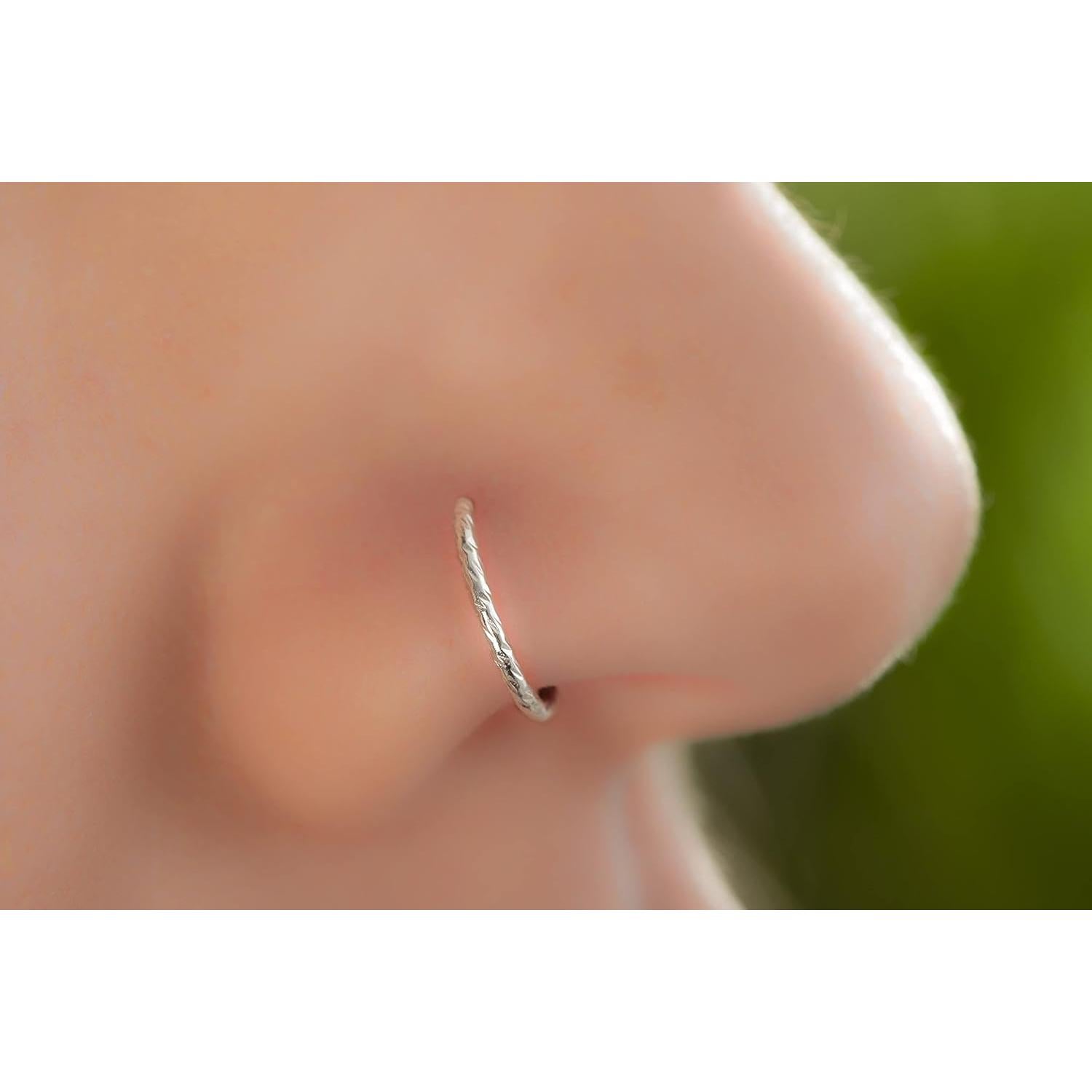 Anillo de Nariz de Plata Esterlina 925 7mm 20G - Joyería Hecha a Mano