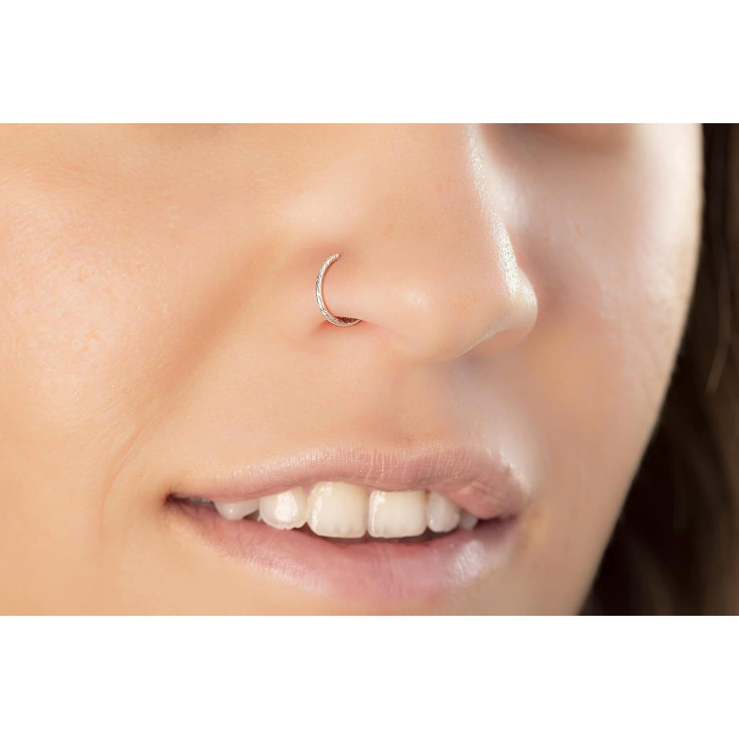 Anillo de Nariz de Plata Esterlina 925 7mm 20G - Joyería Hecha a Mano