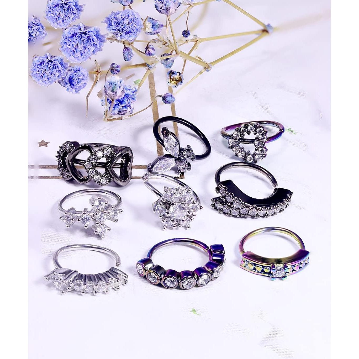 Aros Nasales Vsnnsns 20G Acero Quirúrgico 316L 8mm Colores Mixtos