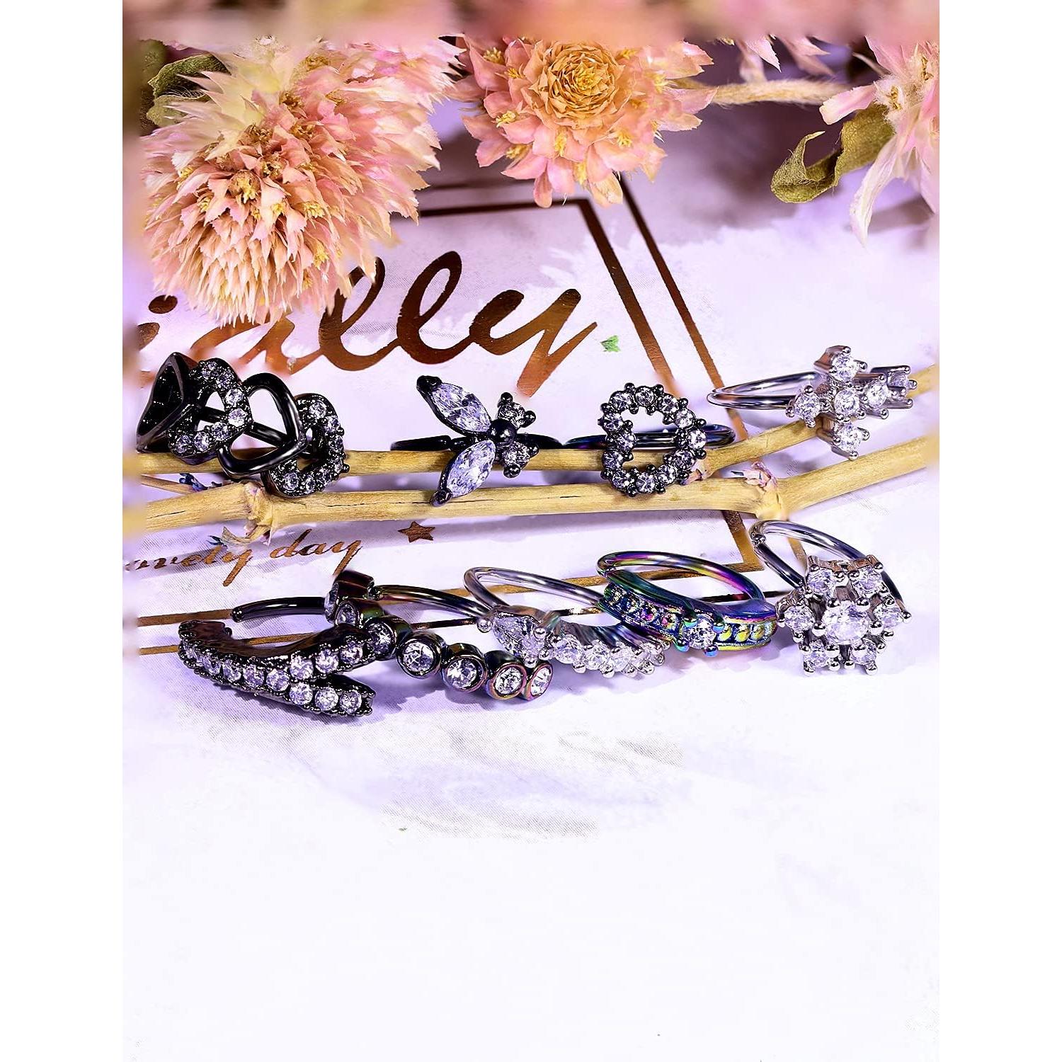 Aros Nasales Vsnnsns 20G Acero Quirúrgico 316L 8mm Colores Mixtos