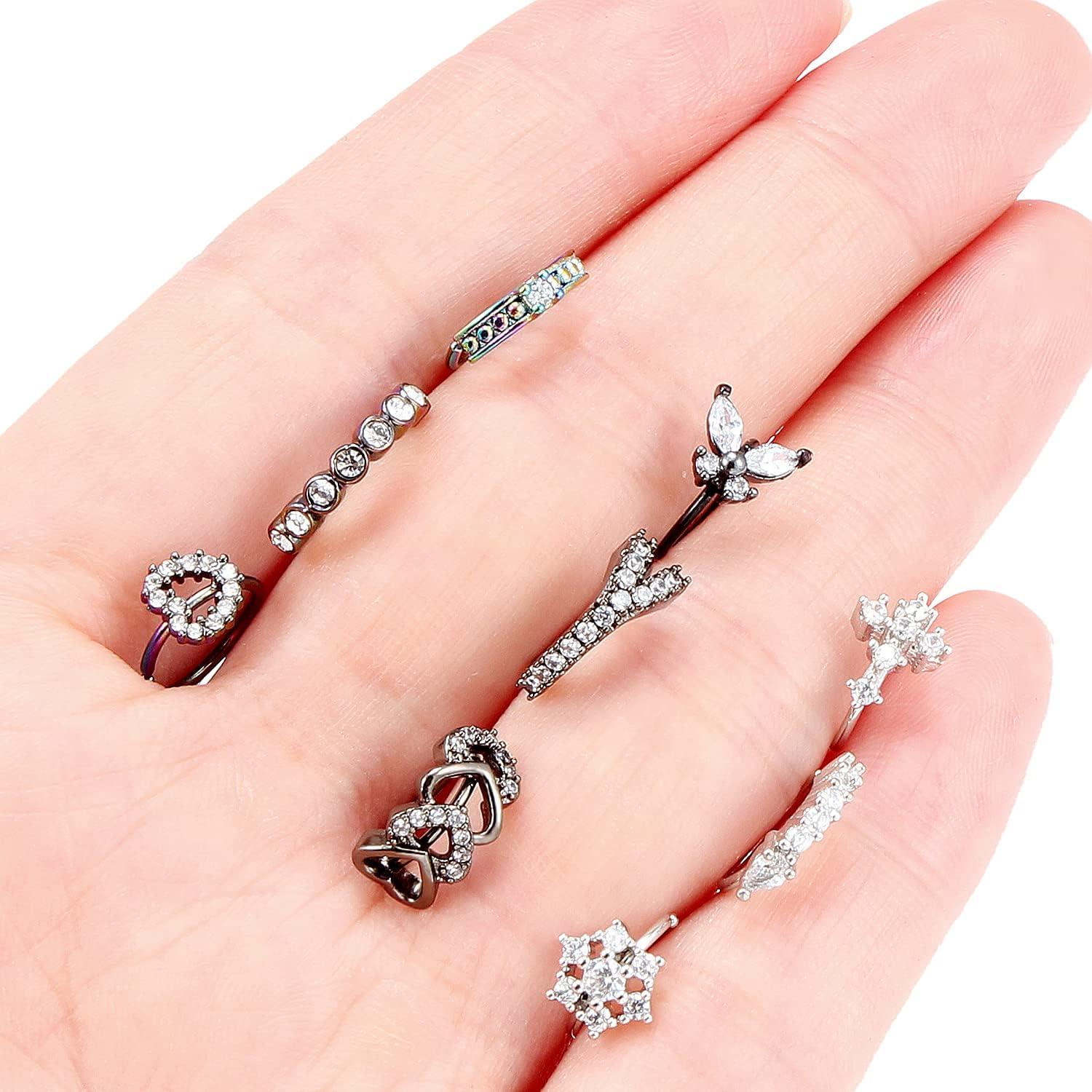 Aros Nasales Vsnnsns 20G Acero Quirúrgico 316L 8mm Colores Mixtos