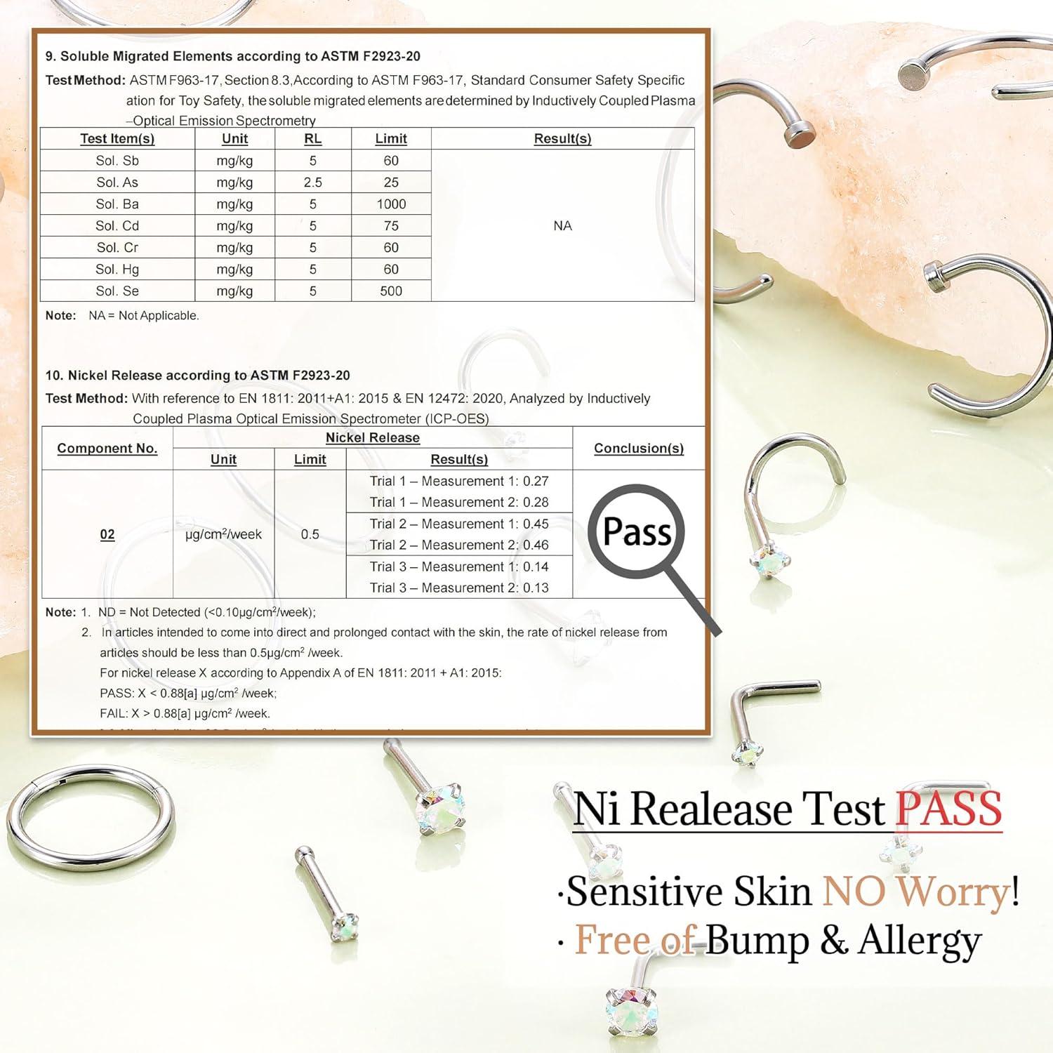 Aros Nasales UBGICIG 18G 20G Acero Quirúrgico 316L Hipoalergénico