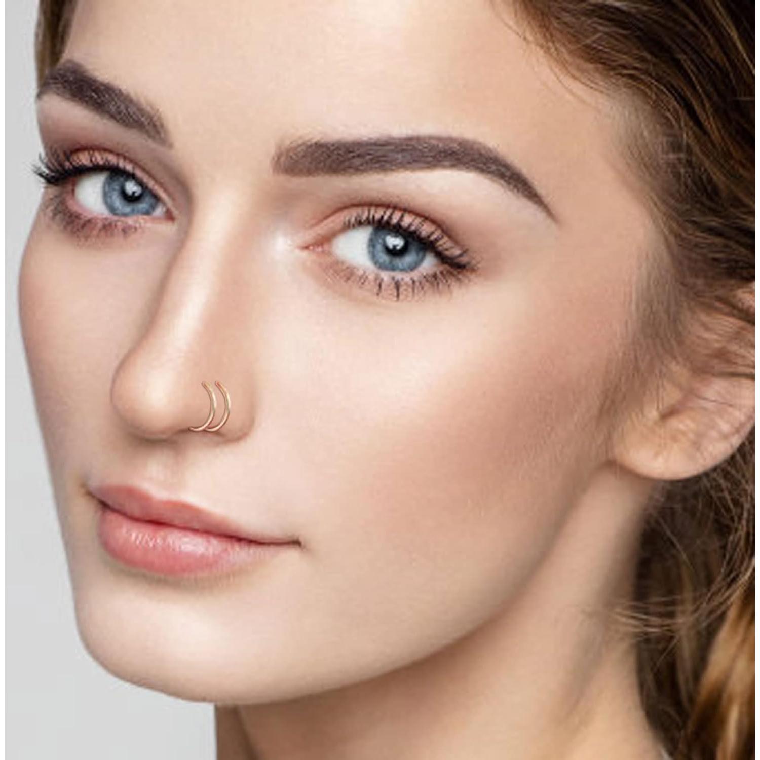 Aro de Nariz Doble Acero Inoxidable 18g Espiral Unisex