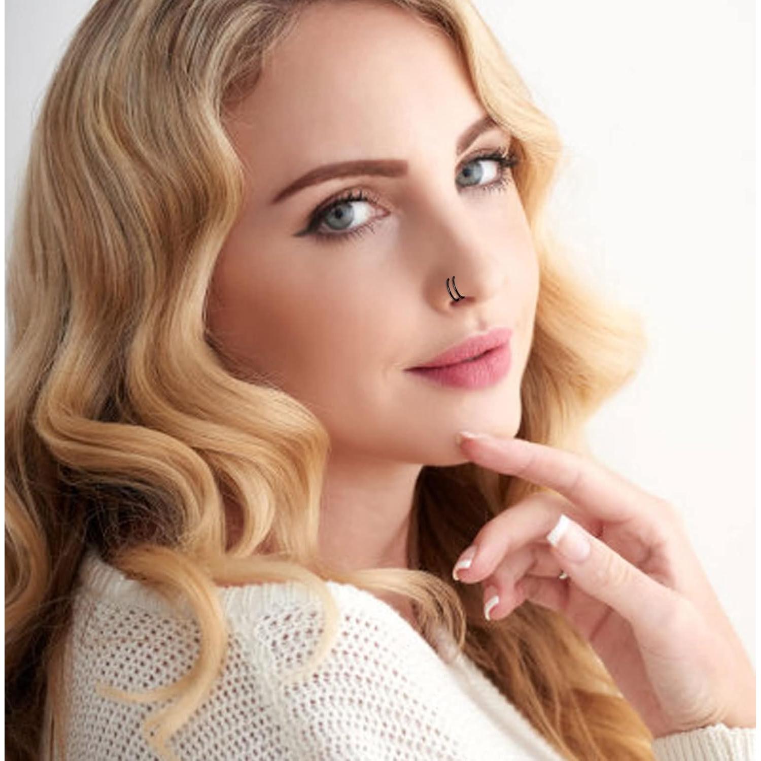 Aro de Nariz Doble Acero Inoxidable 18g Espiral Unisex