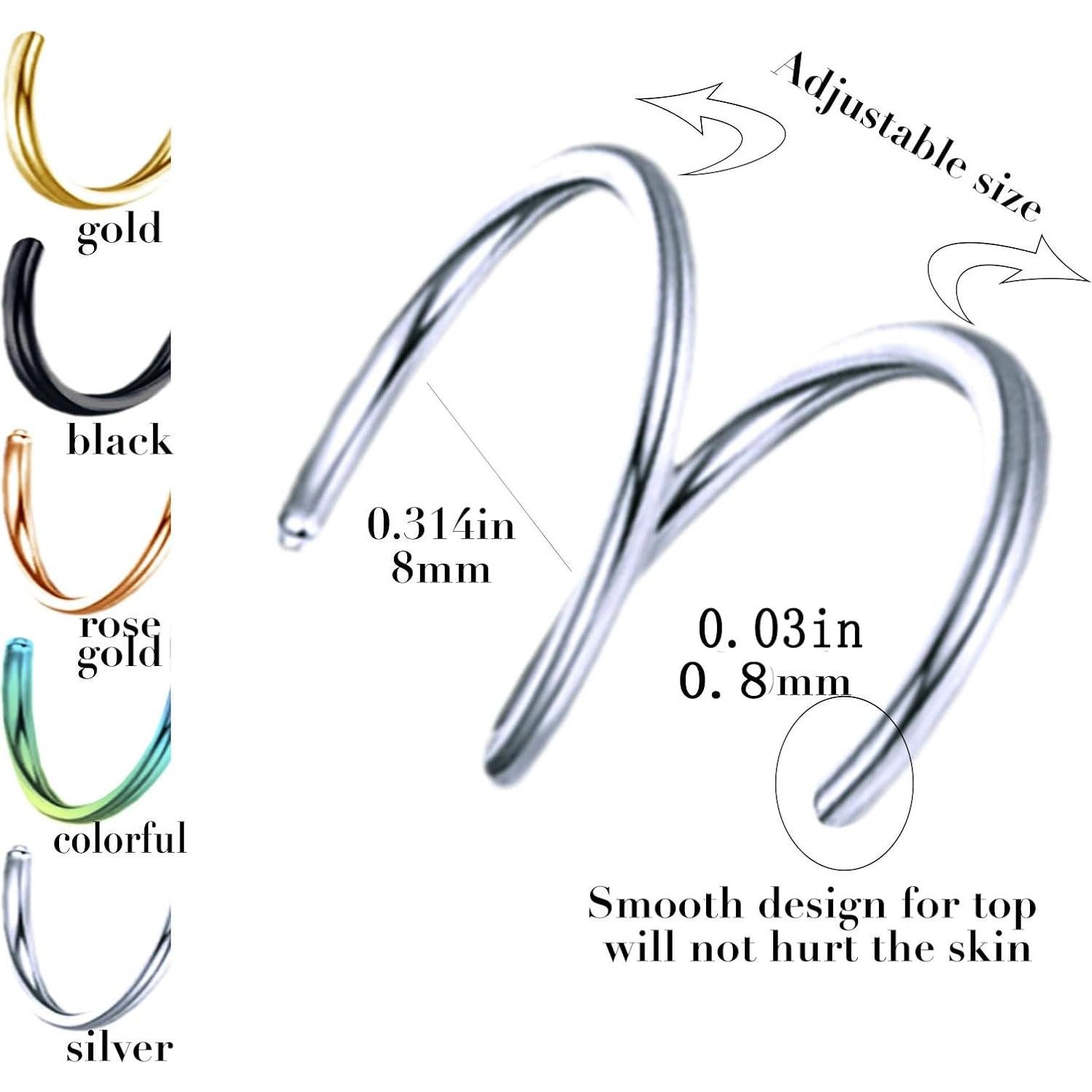 Anillo de Nariz Doble Aro Novtying - Acero Quirúrgico 20G