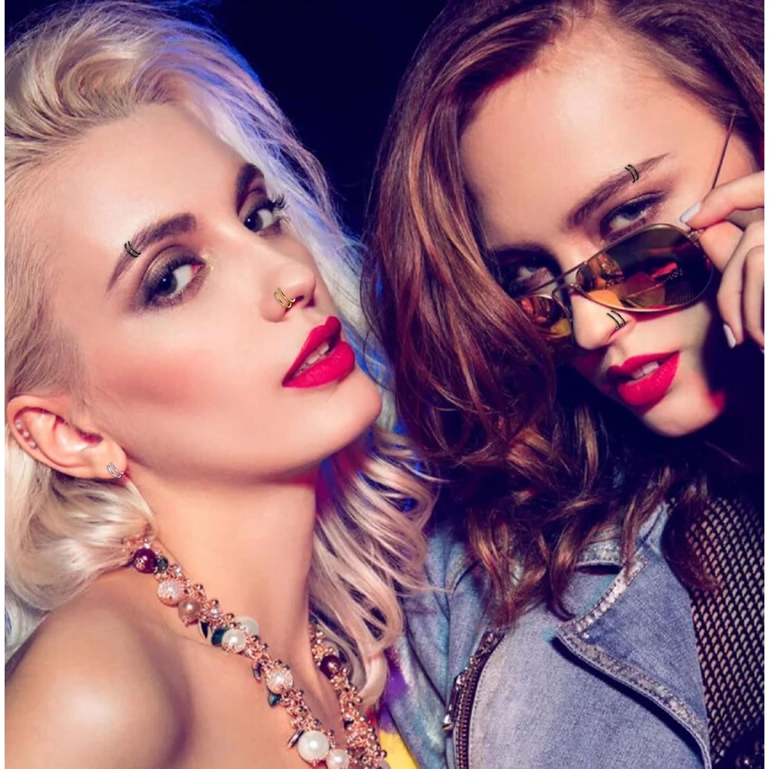 Anillo de Nariz Doble Aro Novtying - Acero Quirúrgico 20G