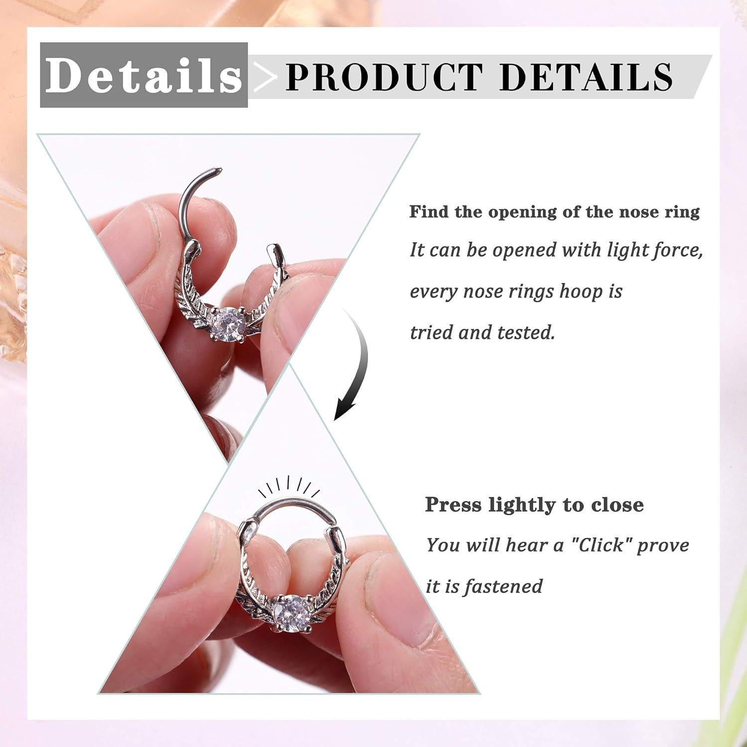 Anillos Clicker Septum 8Pcs LOYALLOOK Acero Inoxidable