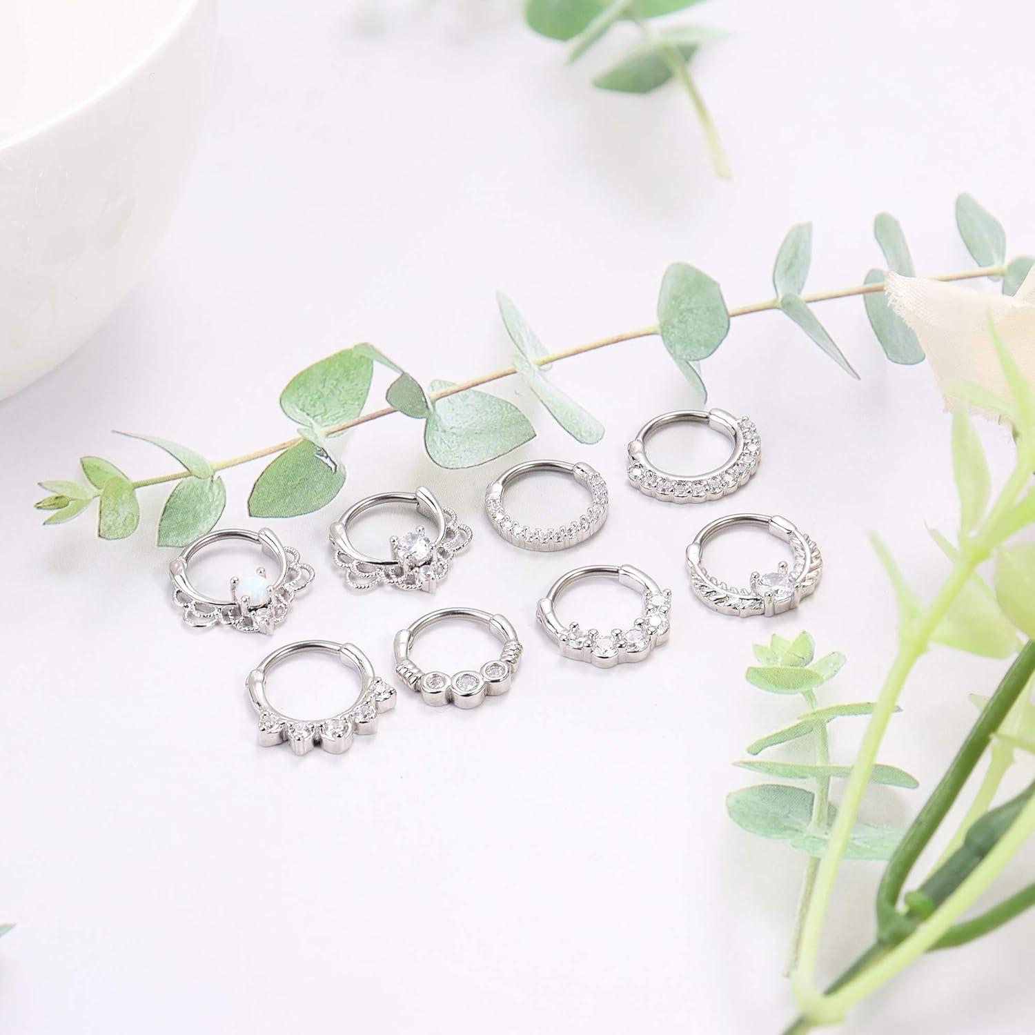 Anillos Clicker Septum 8Pcs LOYALLOOK Acero Inoxidable