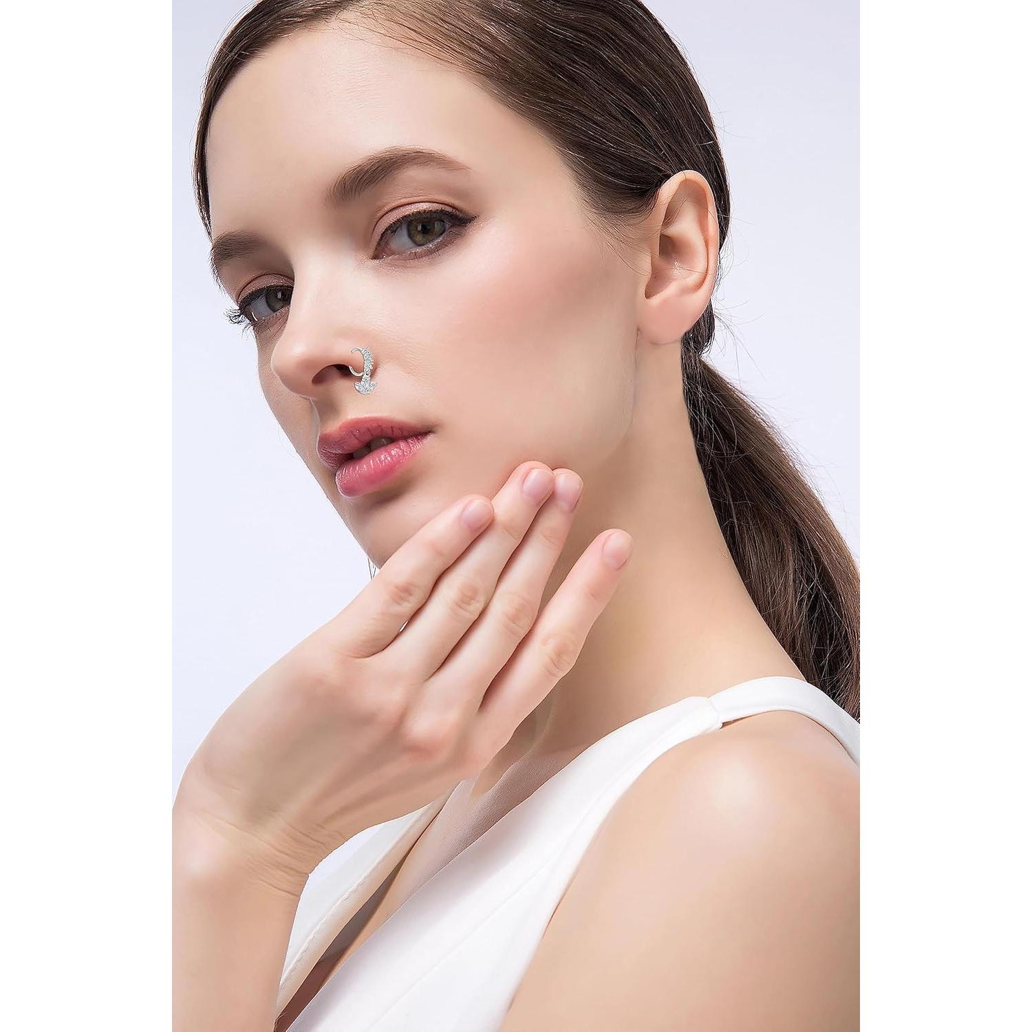 15PCS Anillos de Nariz Vegolita 20G Acero Inoxidable Mujeres