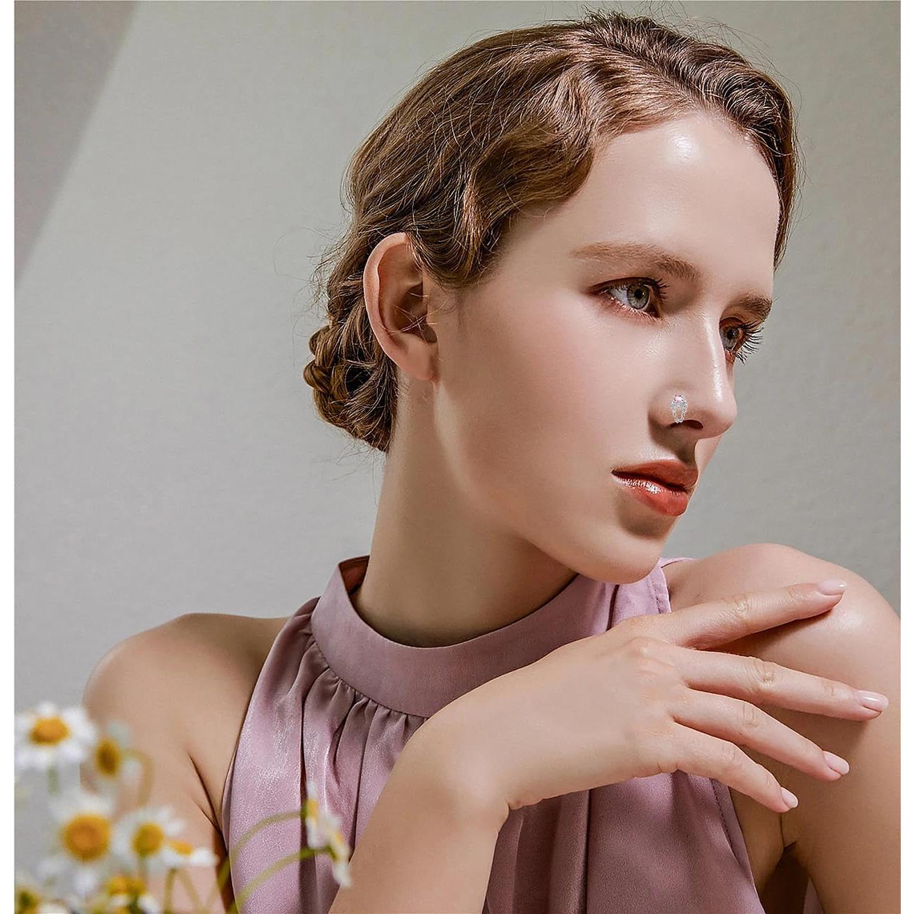 15PCS Anillos de Nariz Vegolita 20G Acero Inoxidable Mujeres