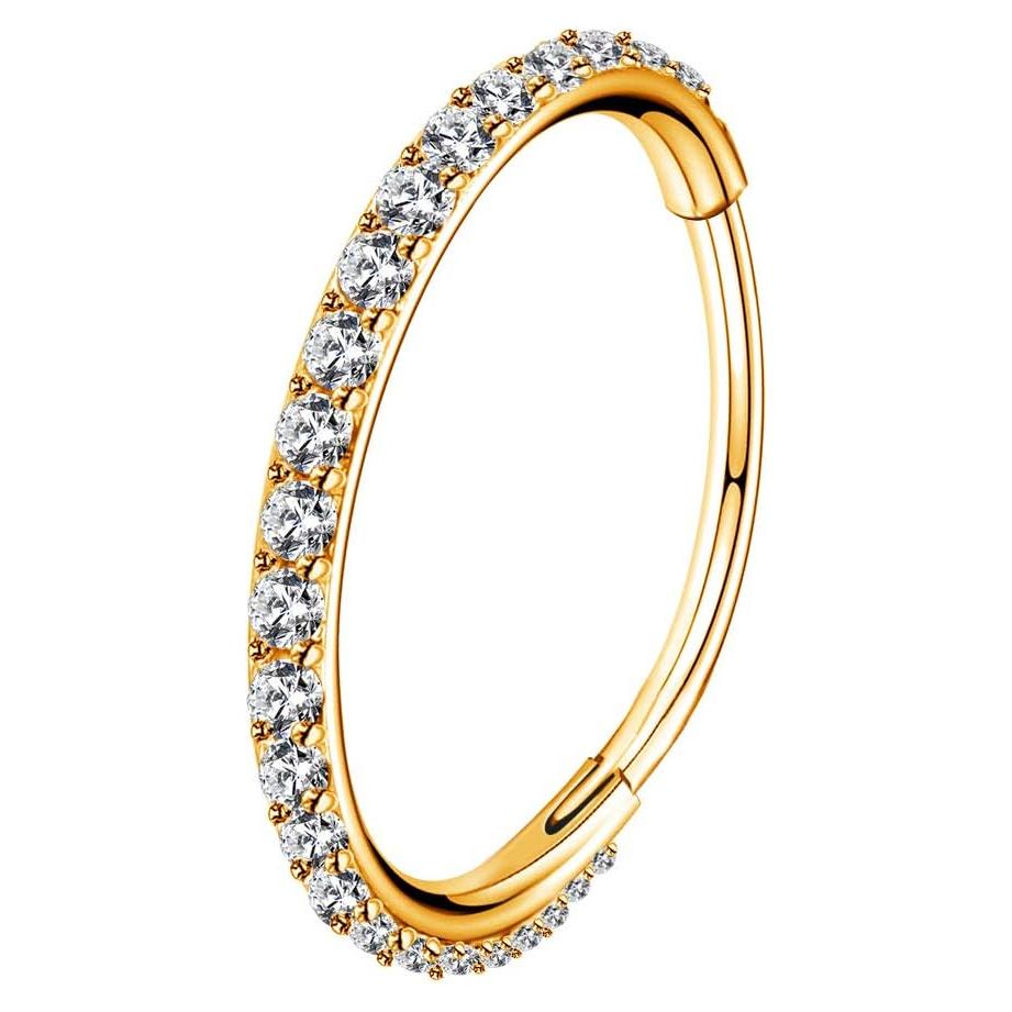 Aro Segmentado OUFER Oro 16G Acero Inoxidable 8mm