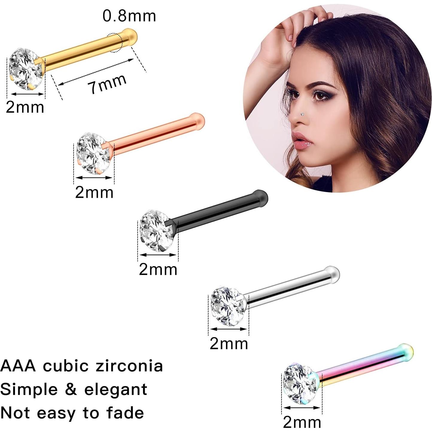 Set de 55 Aros de Nariz y Studs 20G ONESING - Acero Inoxidable