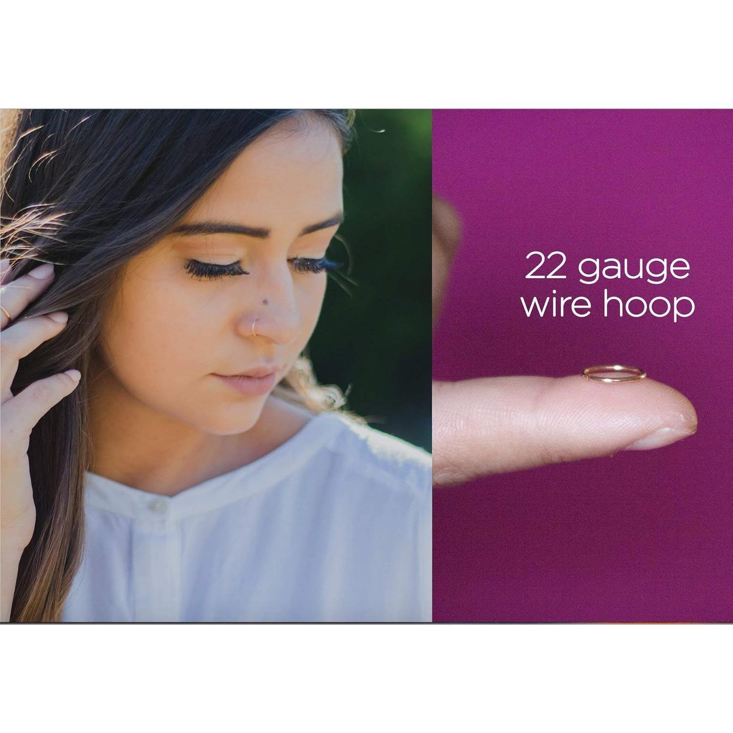 Aro de Nariz Relleno de Oro 14k 6-7mm 22g Ajustable