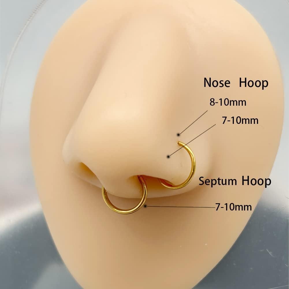 Aro de Nariz KREZIP 20G Acero Inoxidable 316L Hipoalergénico